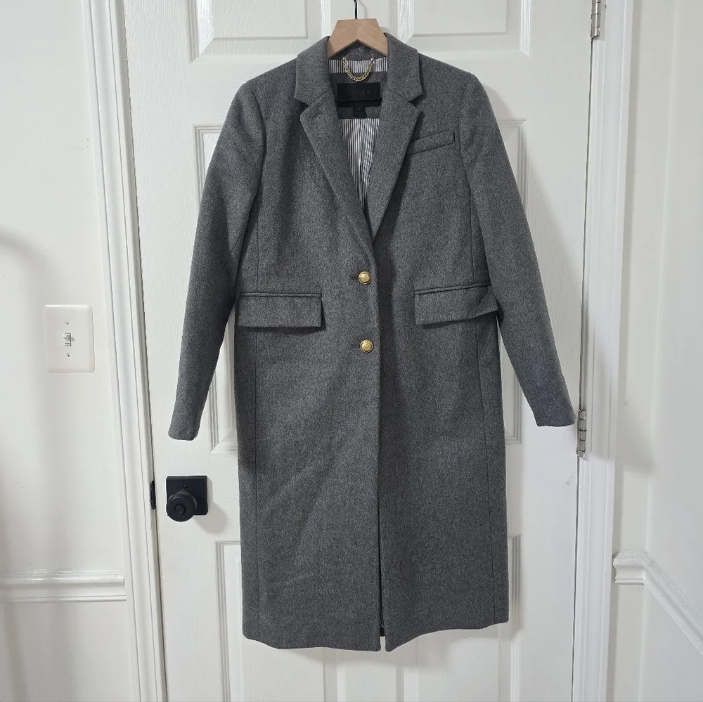 J.Crew Collection Wool And Cashmere Blend Gray Classic Coat Size 2